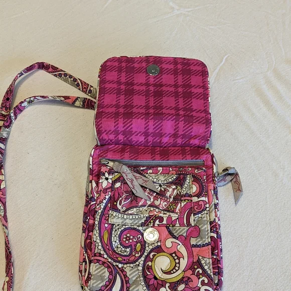 Vera Bradley mini hipster cross body purse in Paisley Meets Plaid pattern - Picture 2 of 3